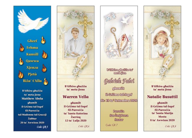 Holy Confirmation Bookmarks malta, Best Print Co Ltd. malta